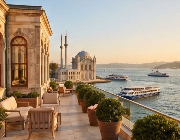 Istanbul and the Bosphorus in evening light